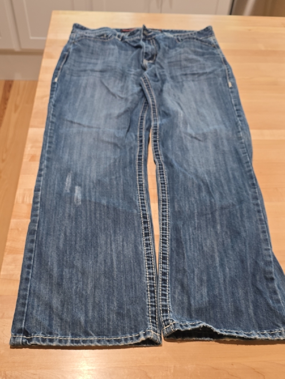 Men's Rock & Roll DOUBLE BARREL RELAXED STRAIGHT LEG Denim Jeans in Faded Blue